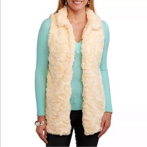 French Laundry Sherpa Ivory Vest, Size Large, NWOT